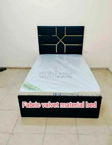 Fabric velvet single bed with headboard brand new