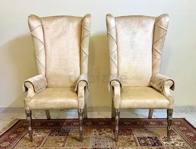 Visionnaire by IPE Cavalli “SIEGFRID” — Iconic High-Back Throne Bergère Armchairs | Pair