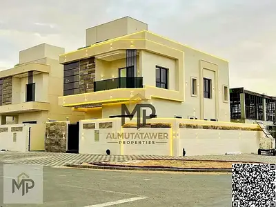 Luxury corner villa for sale in Ajman | Two floors + roof | Prime strategic location | Price includes registration and ownership fees | Freehold owner