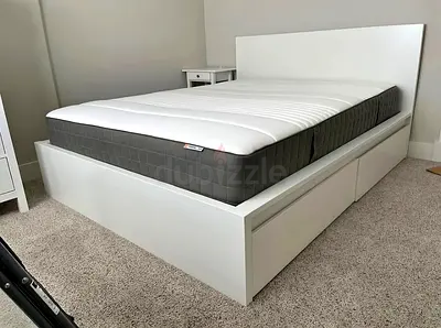 Ikea malm bed with mattress queen size like new - Excellent condition