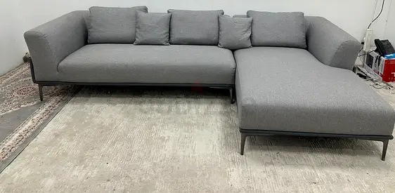 Like new condition marina home grey color lshape sofa