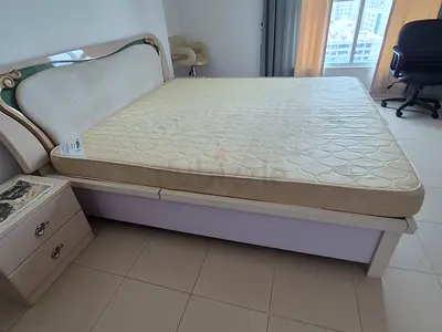 Super King Size Hydraulic Storage Bed + Omani Medical Mattress + 2 Nightstands