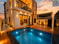 For sale, including registration fees: Modern villa with central air conditioning and private pool. 