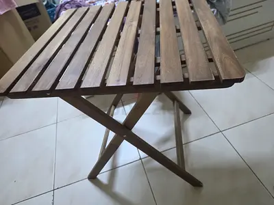 Foldable Wooden Slatted Side Table / Small Patio Table