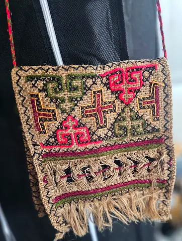 Handmade Ethnic Embroidered Shoulder Bag with Fringe - One of a Kind