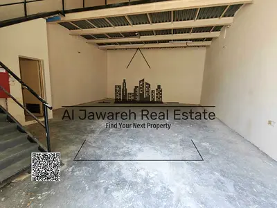 Mezzanine warehouse for rent in Ajman Industrial Area.