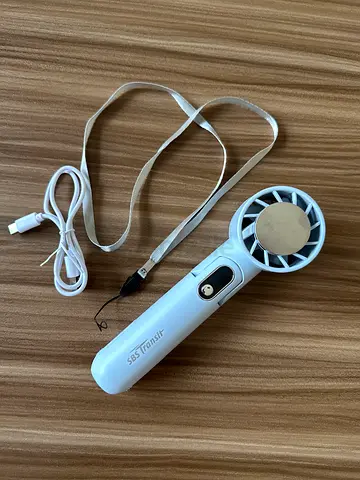 Portable Handheld Rechargeable Fan with Neck Strap - Lightly Used