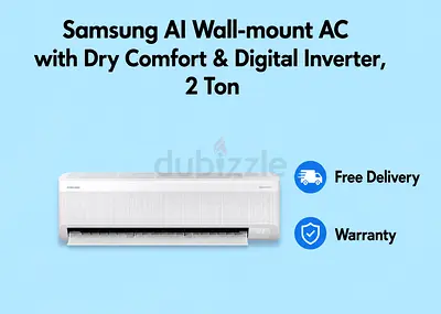 Samsung Bespoke AI Wall-mount AC with Dry Comfort & Digital Inverter, 2 Ton