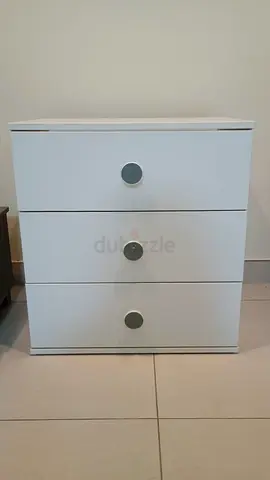 IKEA White 3-Drawer Bedside - Compact and Clean