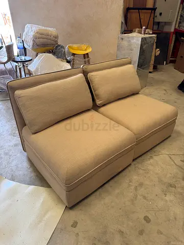 2 x Beige Storage Chairs