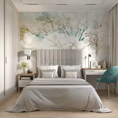 Queen upholstered bed with headboard