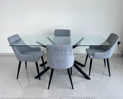 Dining table and four chairs
