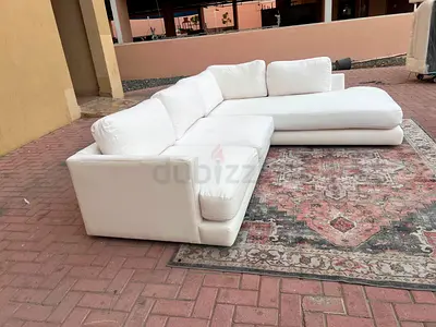 As new West elm heaven L shape sofa feather filled