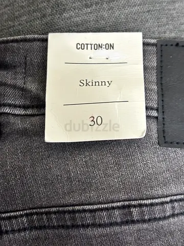 Grey Cotton Skinny Jeans - Size 30