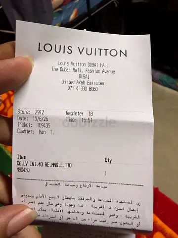 Louis Vuitton receipt from Dubai Mall