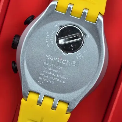 Swatch Swiss Chronograph Sport Watch Black & Yellow Strap