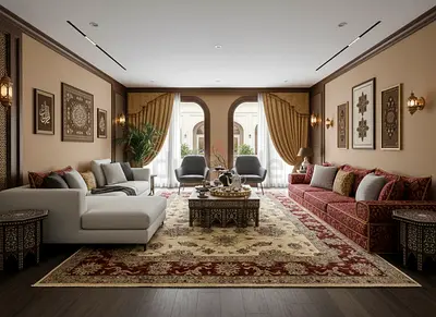 Large Traditional Middle Eastern Living Room Rug , tribal chobi handmade wool carpet size 2.00X3.00