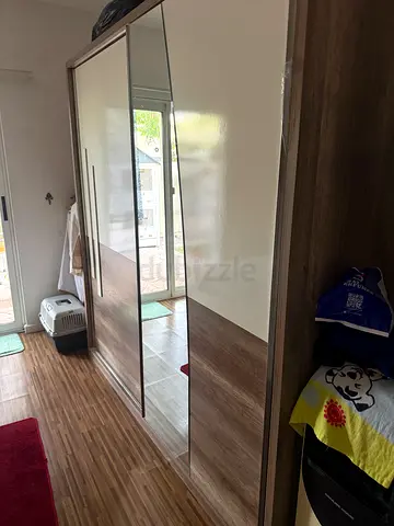 Floor-to-ceiling sliding large mirrored wardrobe home center turkish made - good condition PAN