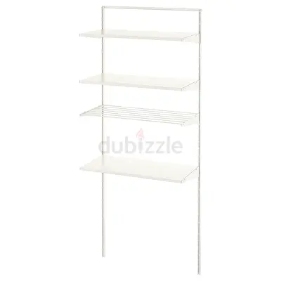 Wall-mounted Adjustable IKEA Shelving Unit - 4 Shelves, White