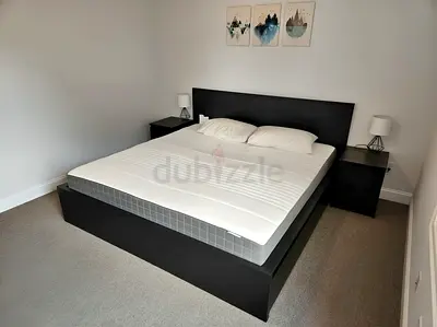 IKEA MALM King Bed – Black Frame with IKEA Mattress Included