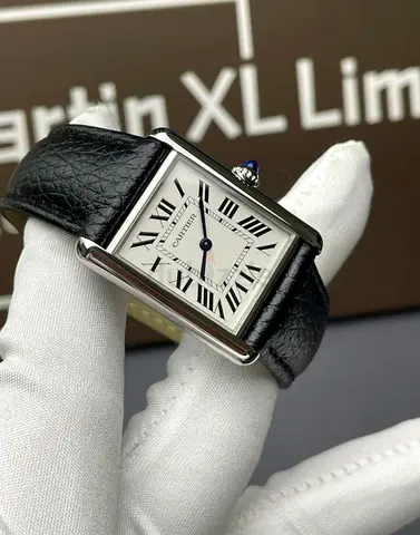 Cartier Tank leather strap 1:1 Clone With Box And Card