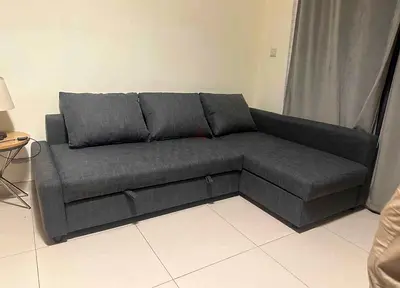 Modern Dark Grey L-Shape Sofa Bed
