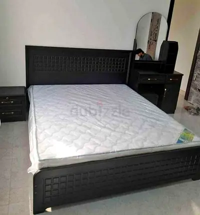 Brand new King size Wooden bed frame with Mattress Available