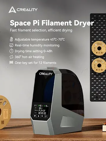 Creality Space PI Filament Dryer, 3D Printer Filament Dryer Box with 360° Heating