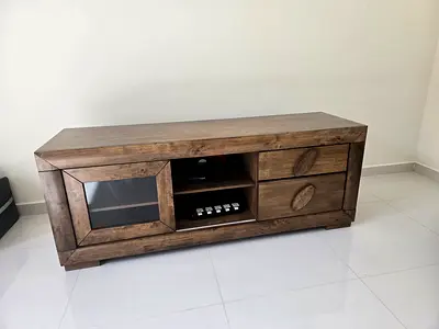 Rustic Wooden Media Cabinet