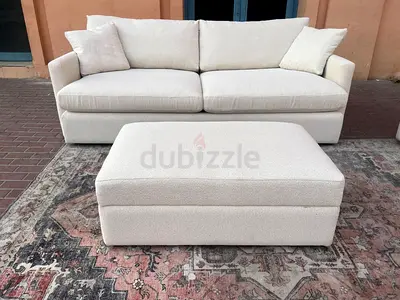 Crate&Barrel Lounge Deep feather filled Three Seater Sofa Beige