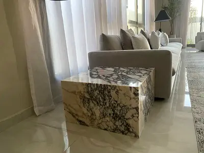 Solid Marble Cube Side Table / Accent Table