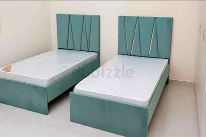 New Pair of Modern Single Beds with Headboards and Mattresses