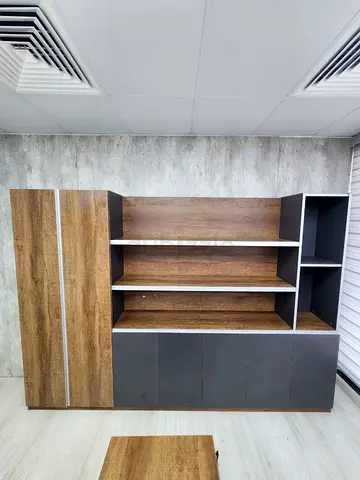Large Modern Office Storage Unit with Shelves and Cupboards