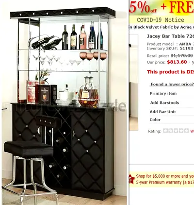 Velvet Bar Cabinet