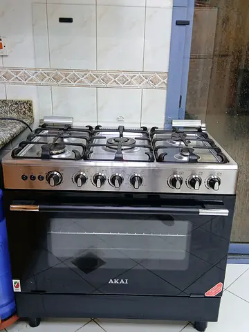 Stainless Steel 5-Burner Gas Cooker with Oven