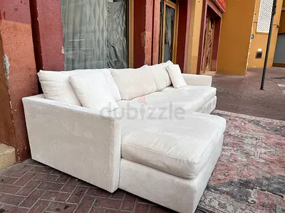 Crate&barrel L Shape Sofa Beige