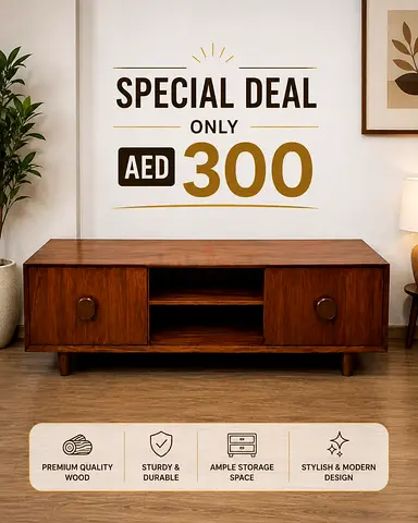 Solid Wood TV Cabinet / Media Console - Mid-century Style