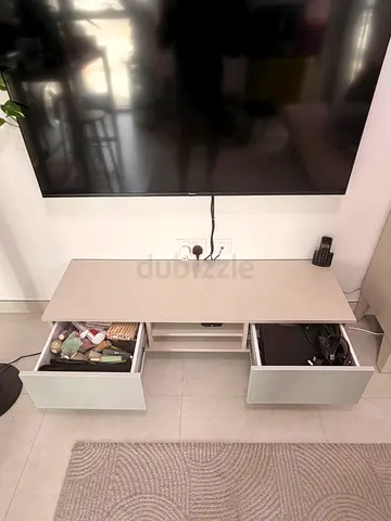 Custom TV Rack with Two Drawers