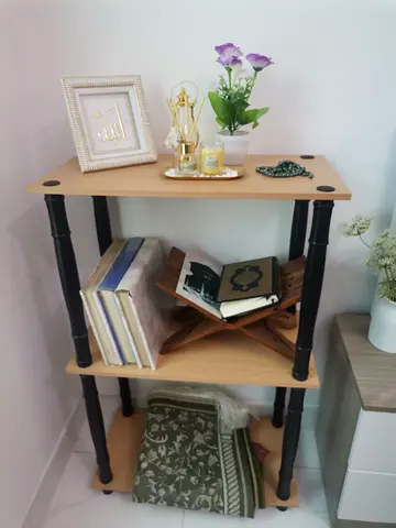 ONLY SHELF NO ITEMS INCLUDED Big 3-tier wooden Shelf.