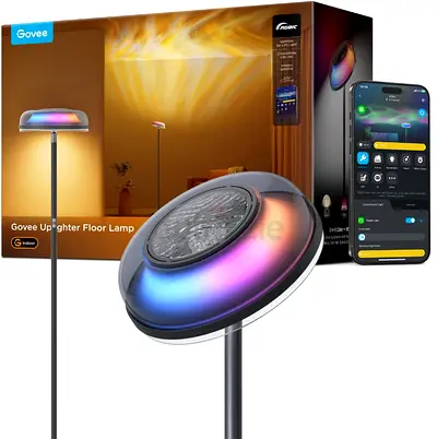 Govee Uplighter Floor Lamps Tri-Zone Independent,RGBIC Ripple Lighting Lamp
1000 LM RGBIC Warm&Cold