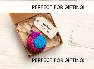 Crochet ball keychain