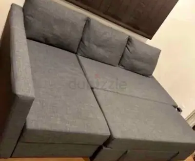 Grey Fabric Pull Out Sofa Bed