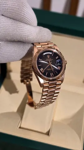 Rolex Day-Date style 18k rose gold plated men’s watch
