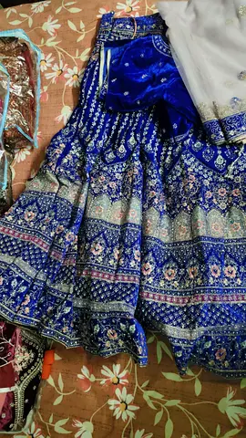 Blue embroidered lehenga with dupatta - gently used