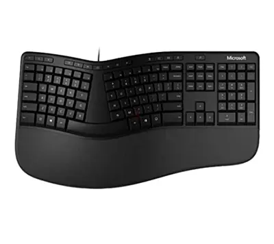 Microsoft Ergonomic Wired Keyboard with Palm Rest - Black