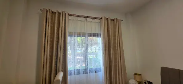 2 curtain sets and 1 net balcony set. 100aed per set or 300aed for all