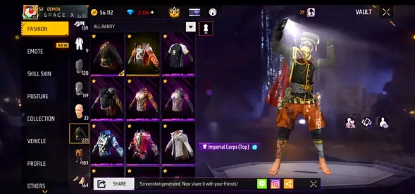 Freefire account
