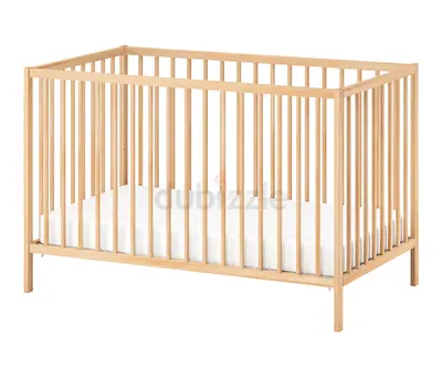 Solid Wood Baby Crib - Natural Finish (IKEA Gulliver style)