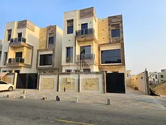 Luxury villa for sale in Al Helio Center – Ajman | 4 floors (ground + first + second + roof) | 1.9