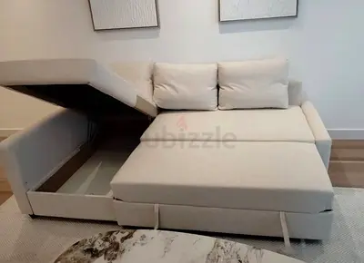 Comfortable L-Shaped Sofa Bed with Built-in Storage